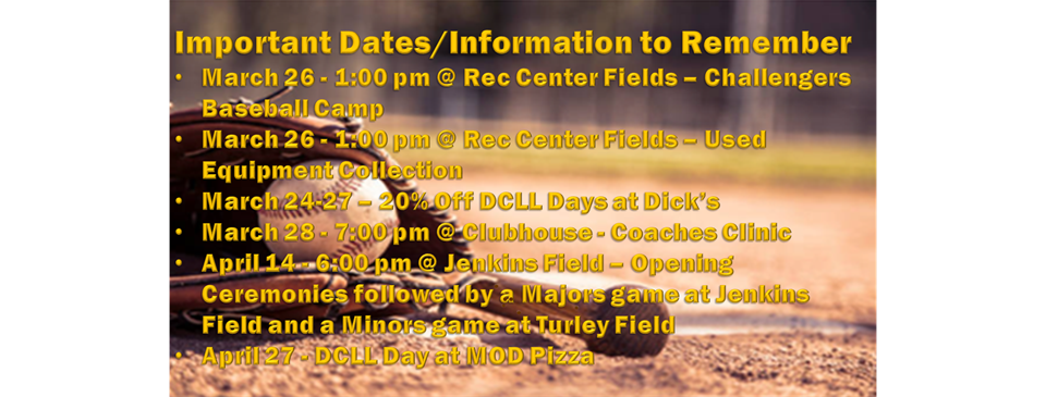 Important Dates To Remember