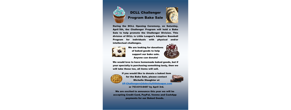 Challenger Program Bake Sale