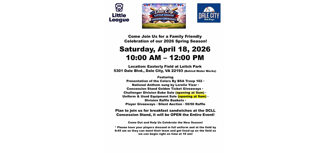 Opening Day Ceremonies!